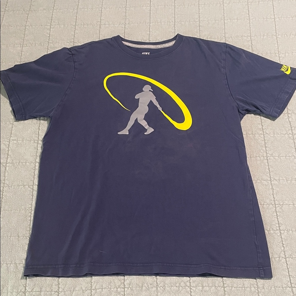 2 for $15 Nike Men's Navy and Yellow Graphic Tee